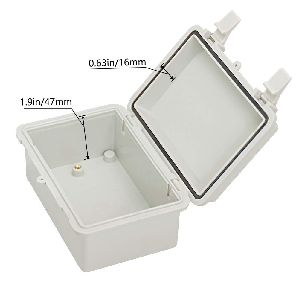 IP65 Waterproof ABS Plastic Electrical Box - Hinged Shell, 2 Cable Glands, 5....