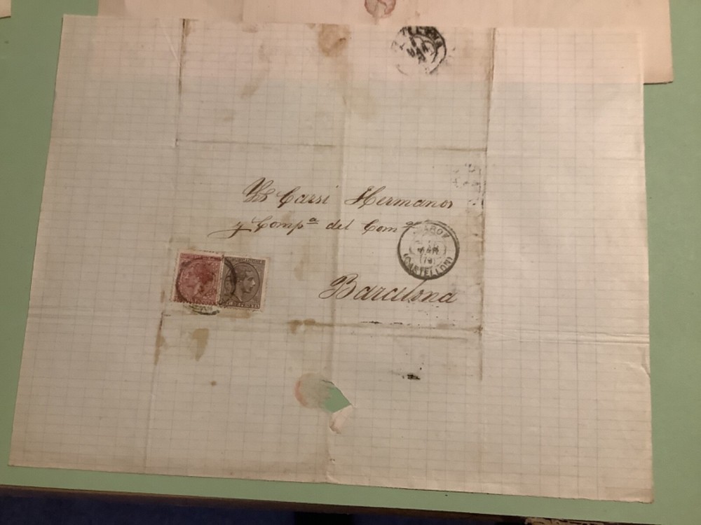 Spain 1879   postal cover  2 items Ref A1808