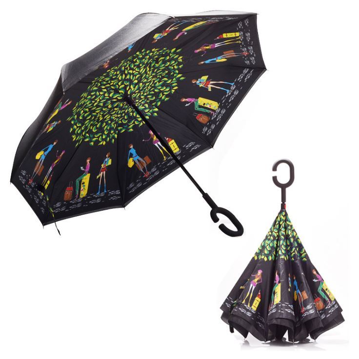 Reverse Opening Inverted Inside-Out/Upside Down/ C-Handle Umbrella Sale