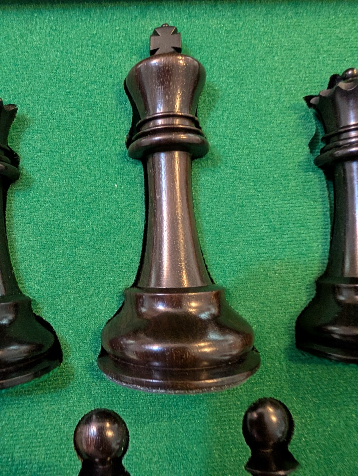 House of Staunton Wood Chess Set Pieces w Case Sam Reshevski Camaratta 4.5" King