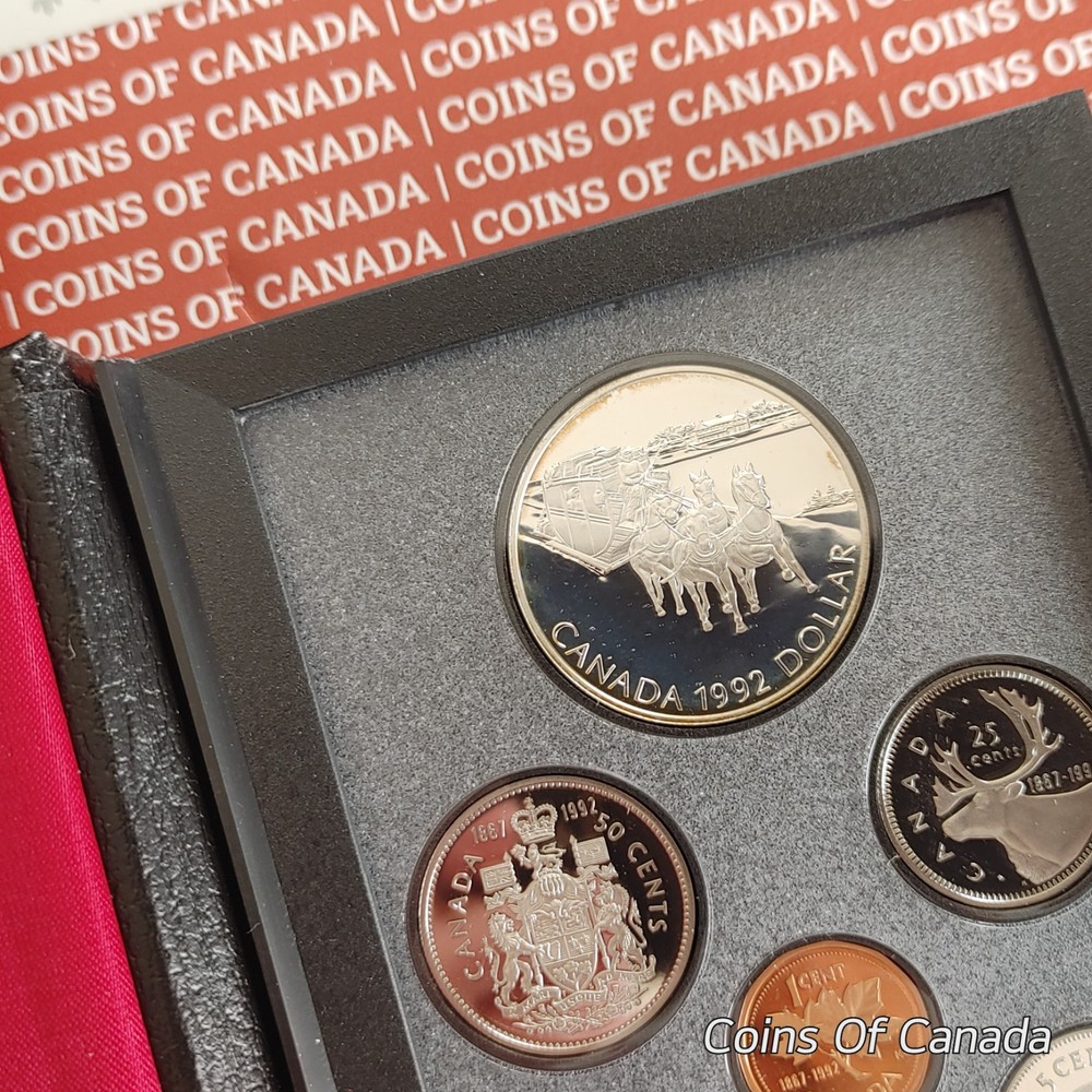 1992 Canada Proof Set w/ Special Edition Stagecoach Silver Dollar #coinsofcanada