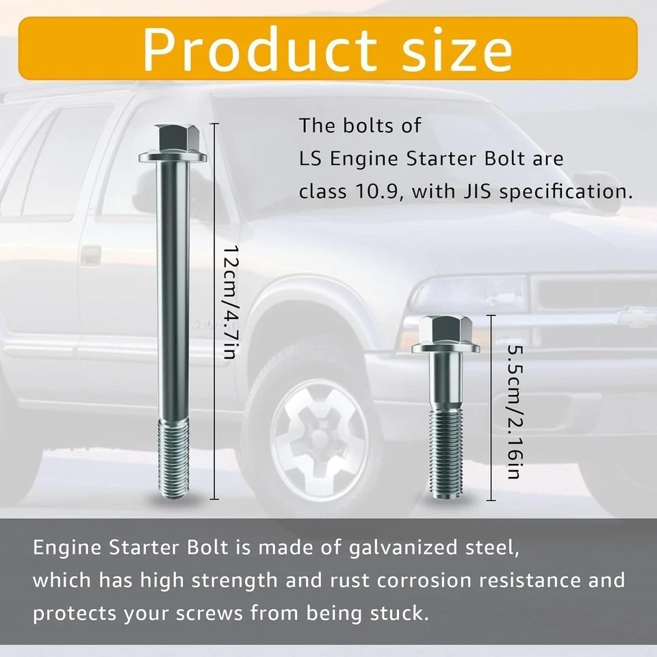 LS Engine Starter Bolt Kit Compatible with All GM Chevy Camaro Corvette Silverad