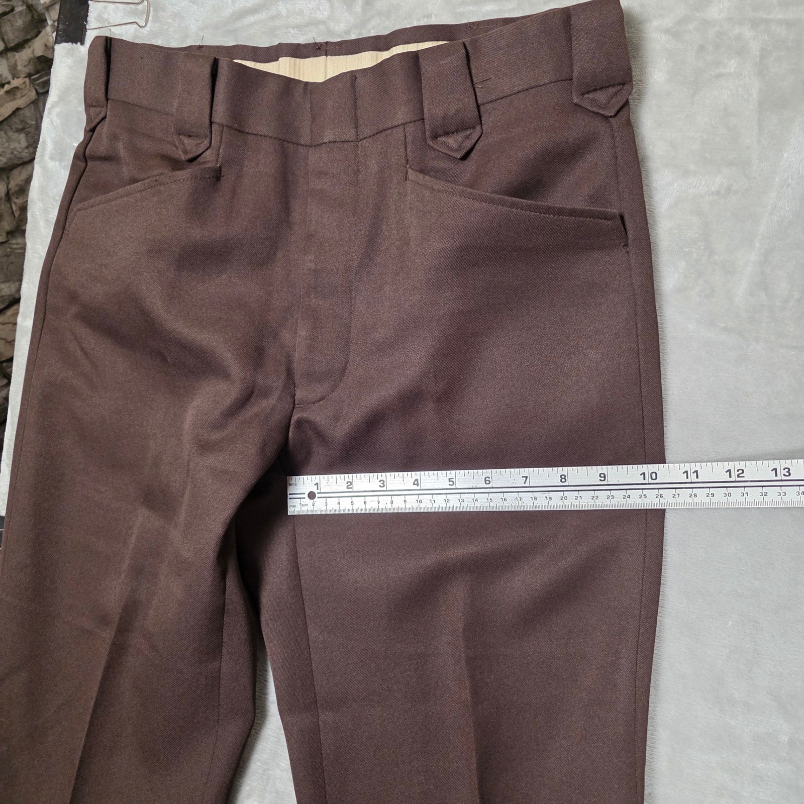 Circle S Western Trousers Mens Brown Ranch Wear Vintage Pants Missing Size Tag