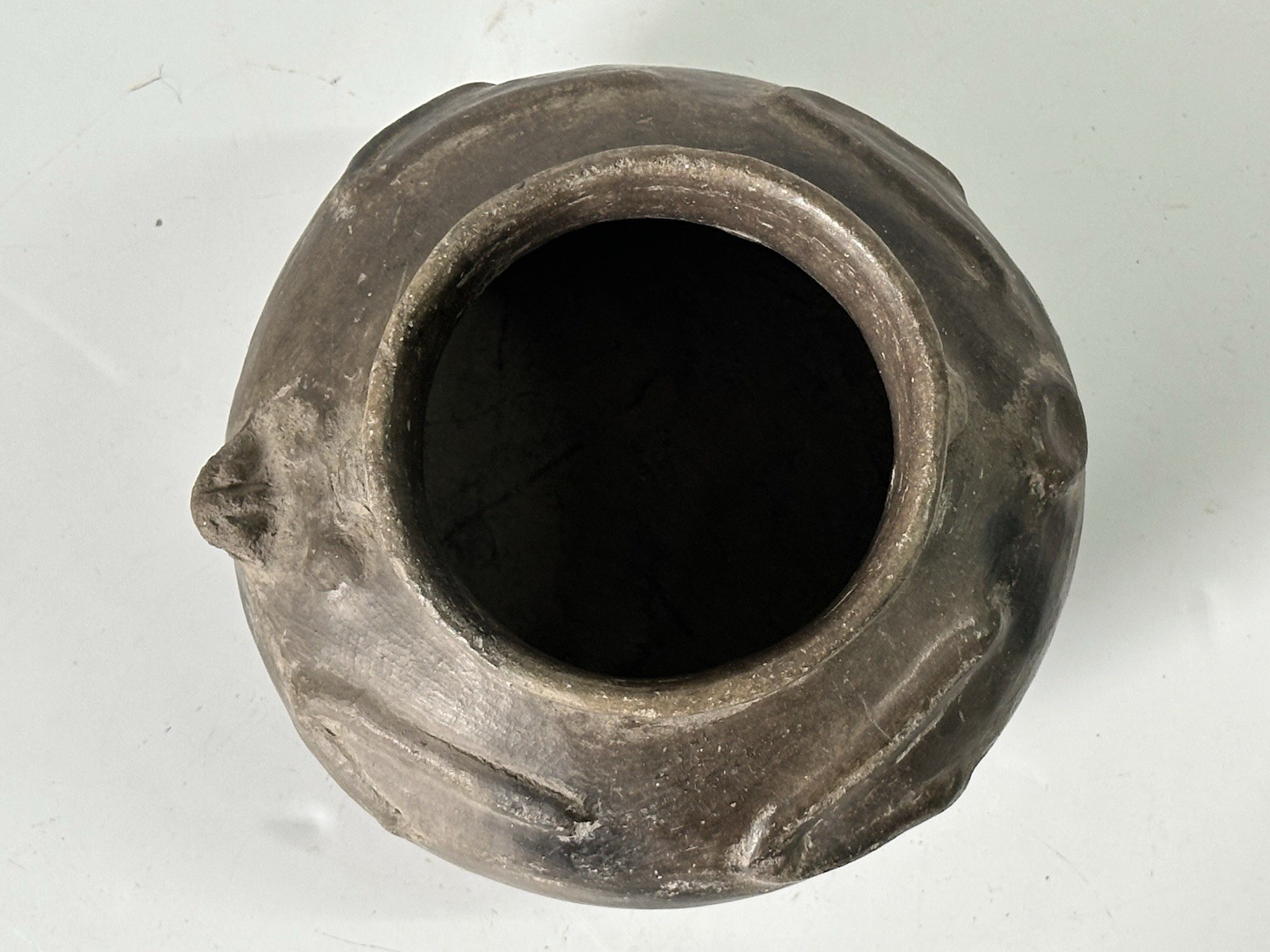 RARE FROG EFFIGY POTTERY BOWL, PEMISCOT CO. MISSOURI POT, EX GANT, FITZGERALD