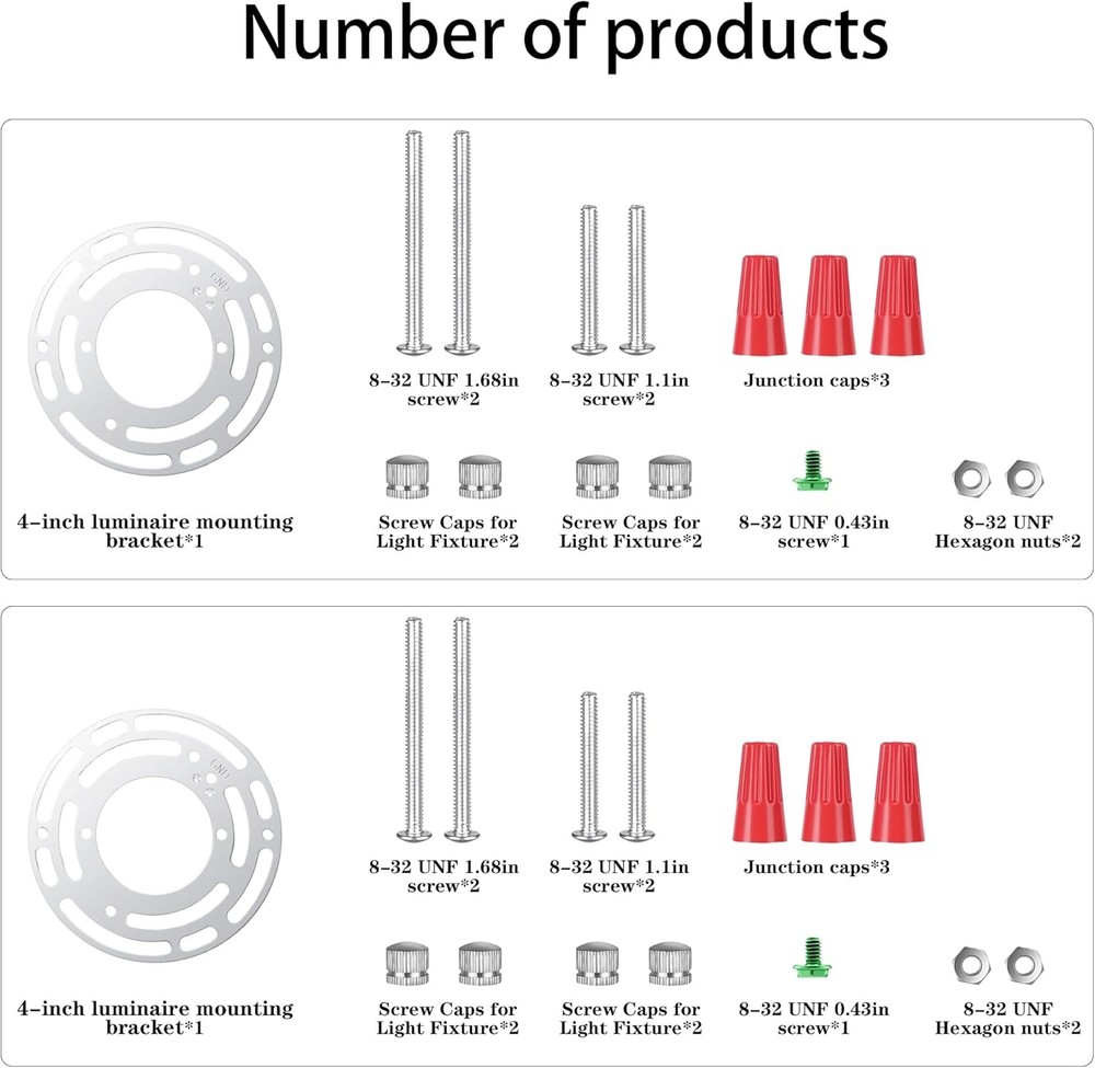 2 Pack Universal Light Fixture Mounting Bracket, 4 Inches Diameter Silver 1
