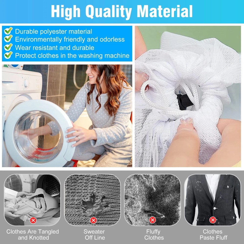 1Pcs Heavy Duty Laundry Bag Large Mesh