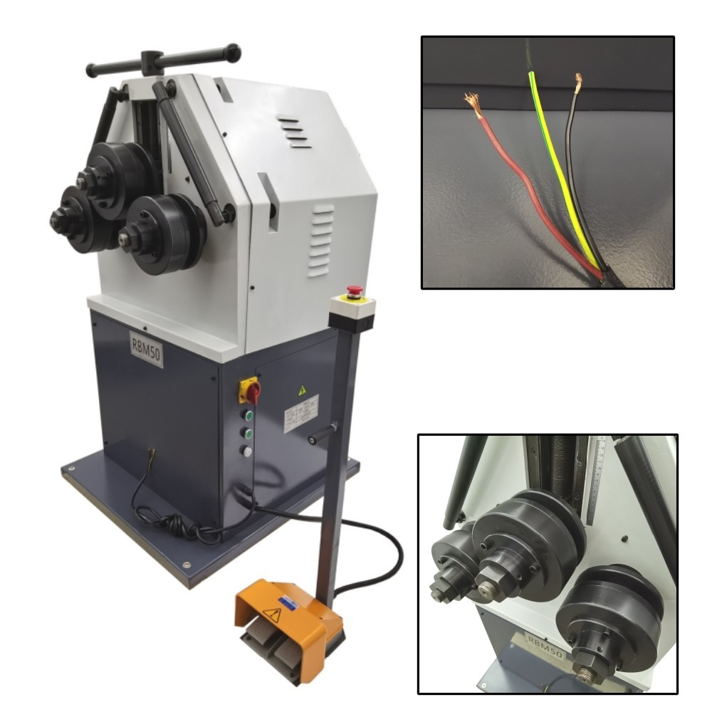 3 Rollers Industrial Electric Roll Bending Machine φ2" Ring Roller 220V