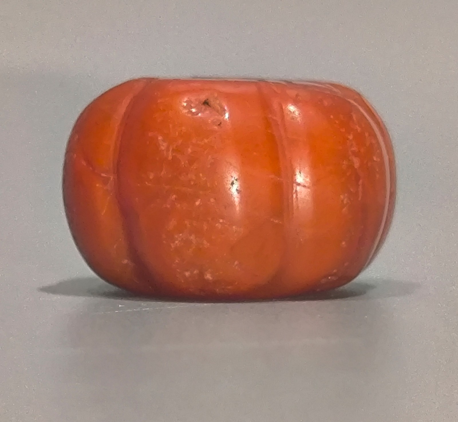 Tibet Vintage Old Noble Buddhist Jewelry Gem Nanhong Red Agage Melon Bead Amulet