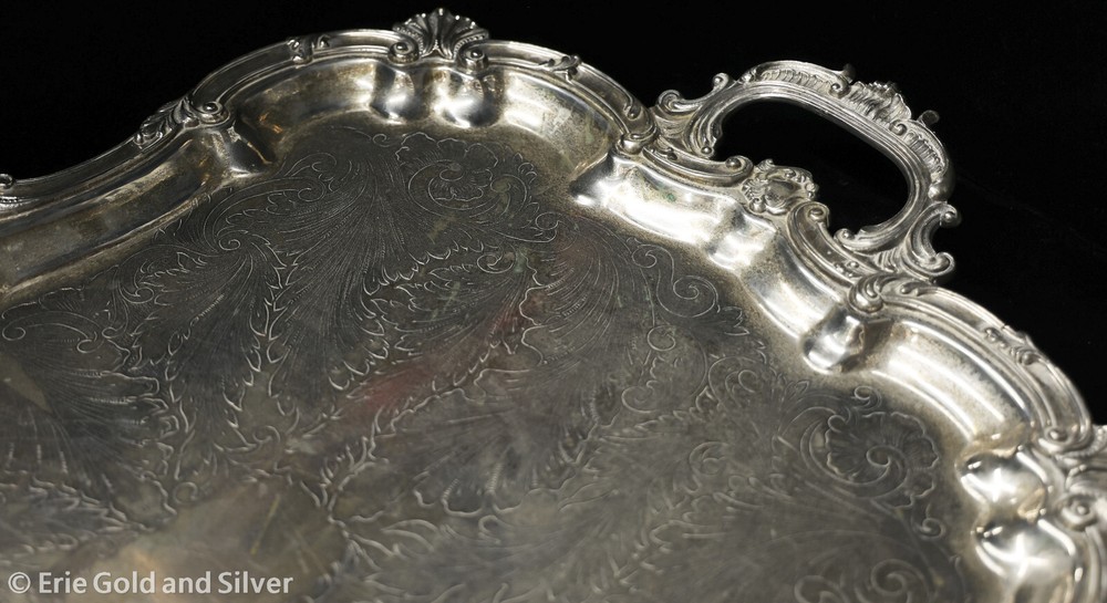 Goldfeder Silverware Co. Silverplate Footed Serving Tray