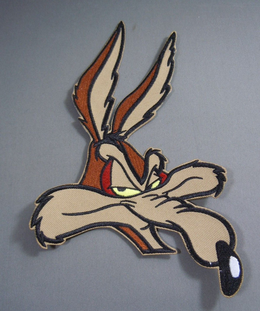 Large WILE E. COYOTE  Embroidered Iron-On Patch - 8"