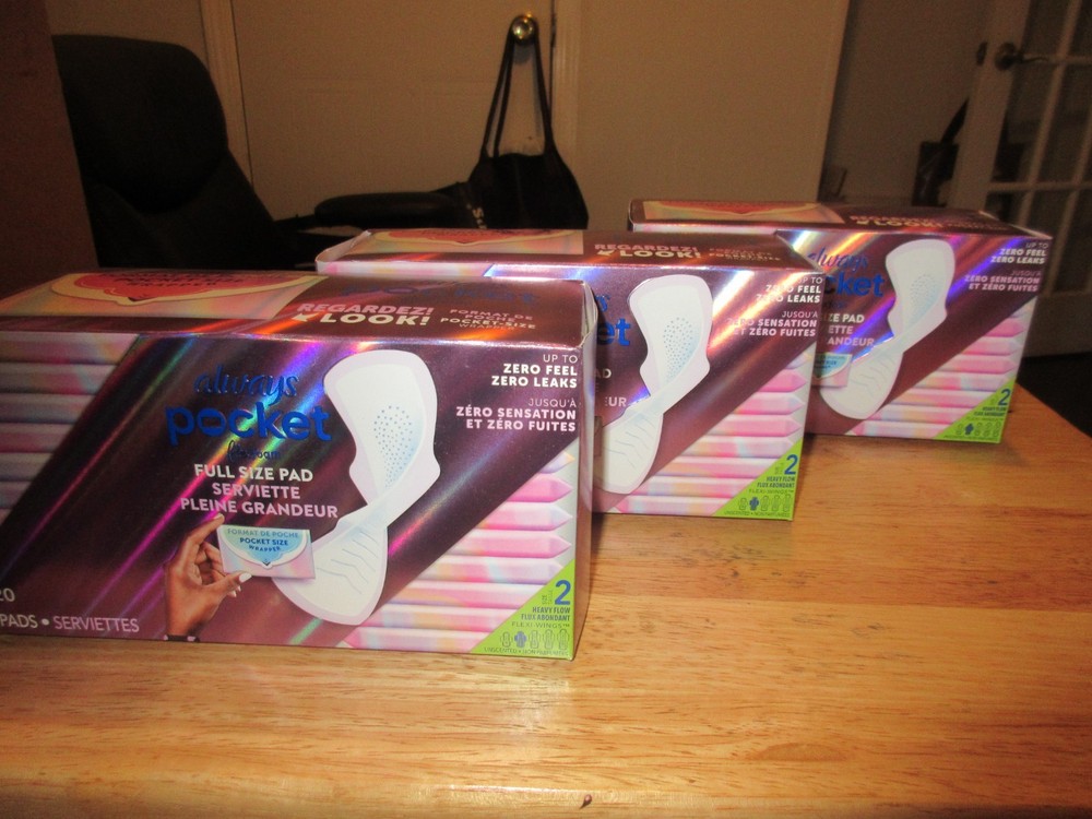Always Pocket Flex Foam Pads Size 2 Full Size 3 Boxes 20 Count Each