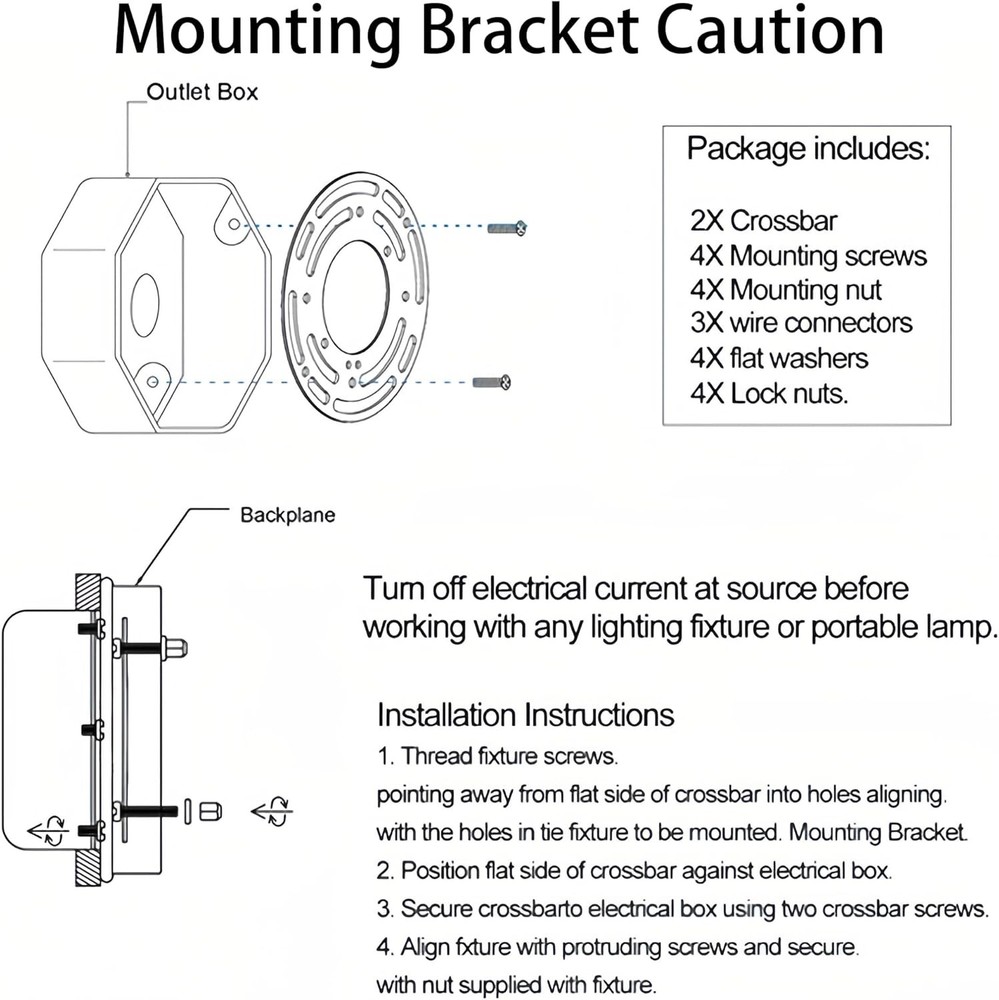 2 Pack Universal Light Fixture Mounting Bracket, 4 Inches Diameter Silver 1
