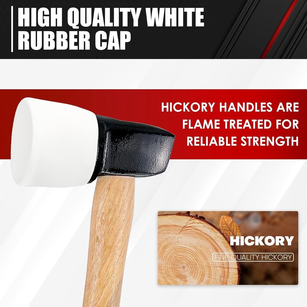 C&T White Rubber Flooring Mallet with Replaceable Head,Non-Marring
