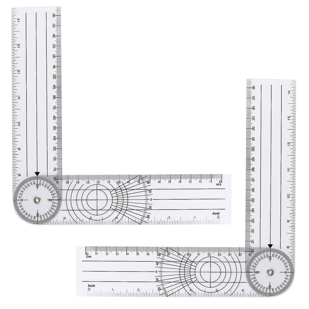 2Pcs Clear Plastic Goniometer Quick Angle Protractor Finder Style 1