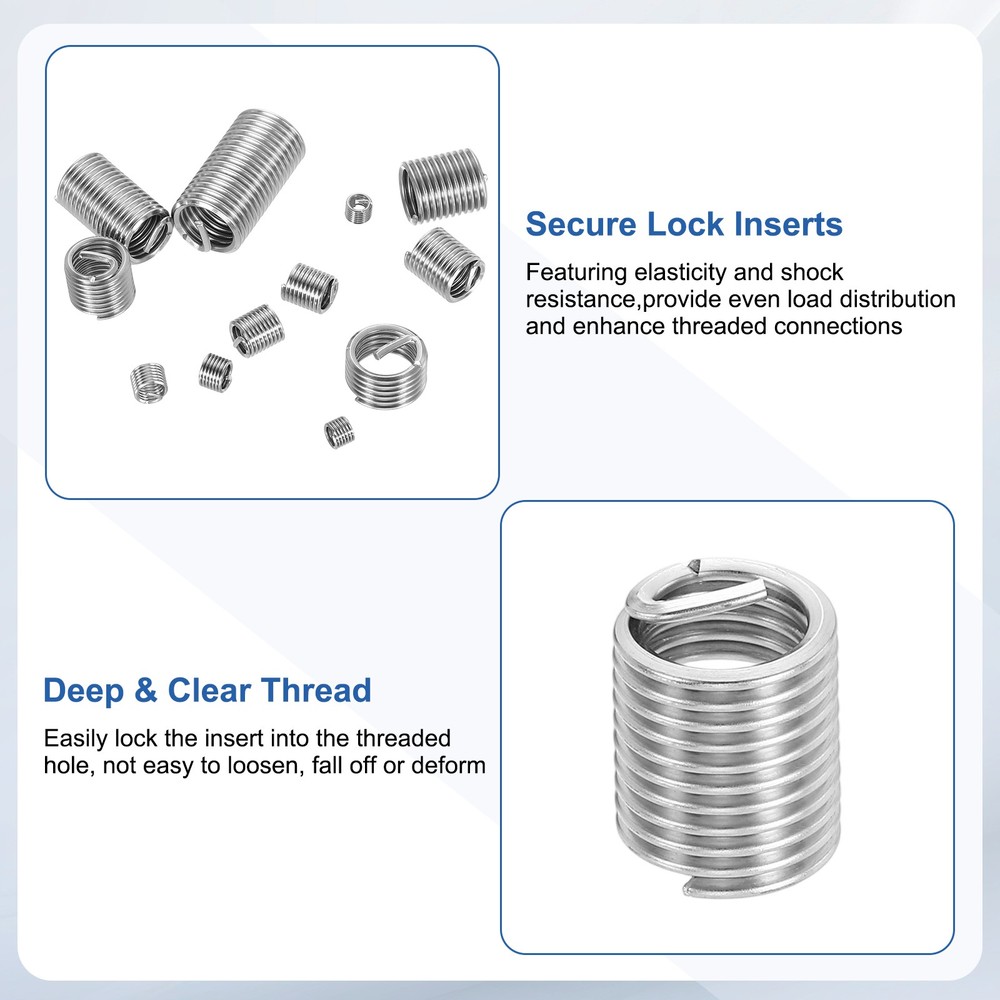 10pcs Wire Thread Inserts 7/16-14 UNC 2D 22.2mm Helical Threaded Sleeve