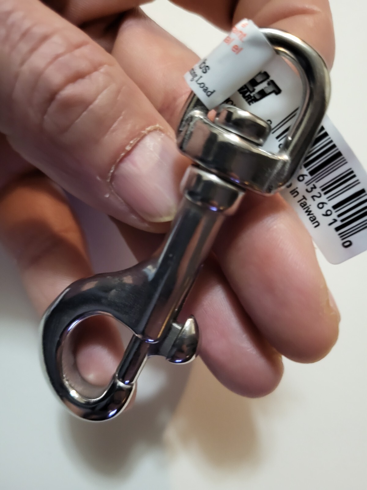 3 3/8" Stainless-steel snap hook with 1/2" Eye. reins, strap repair, lunge line