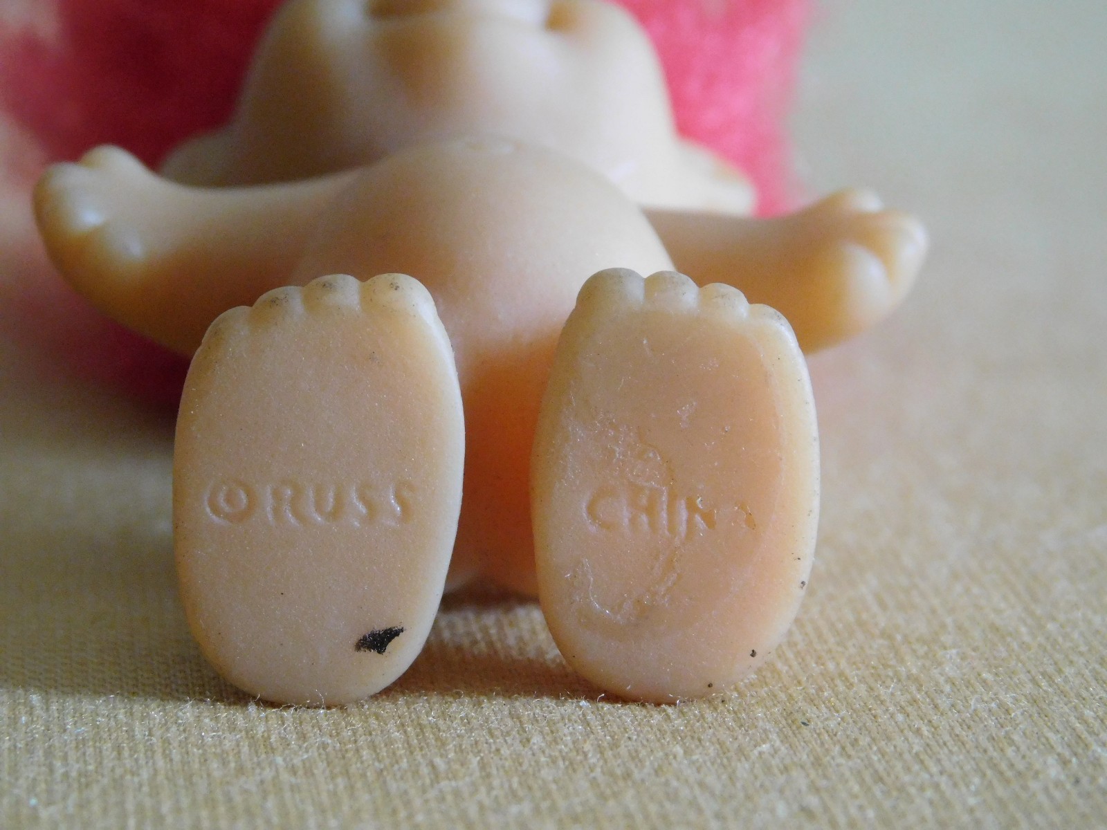 VINTAGE TOY 2 MADE IN KOREA TROLL DOLLS 2 1/4" HIGH