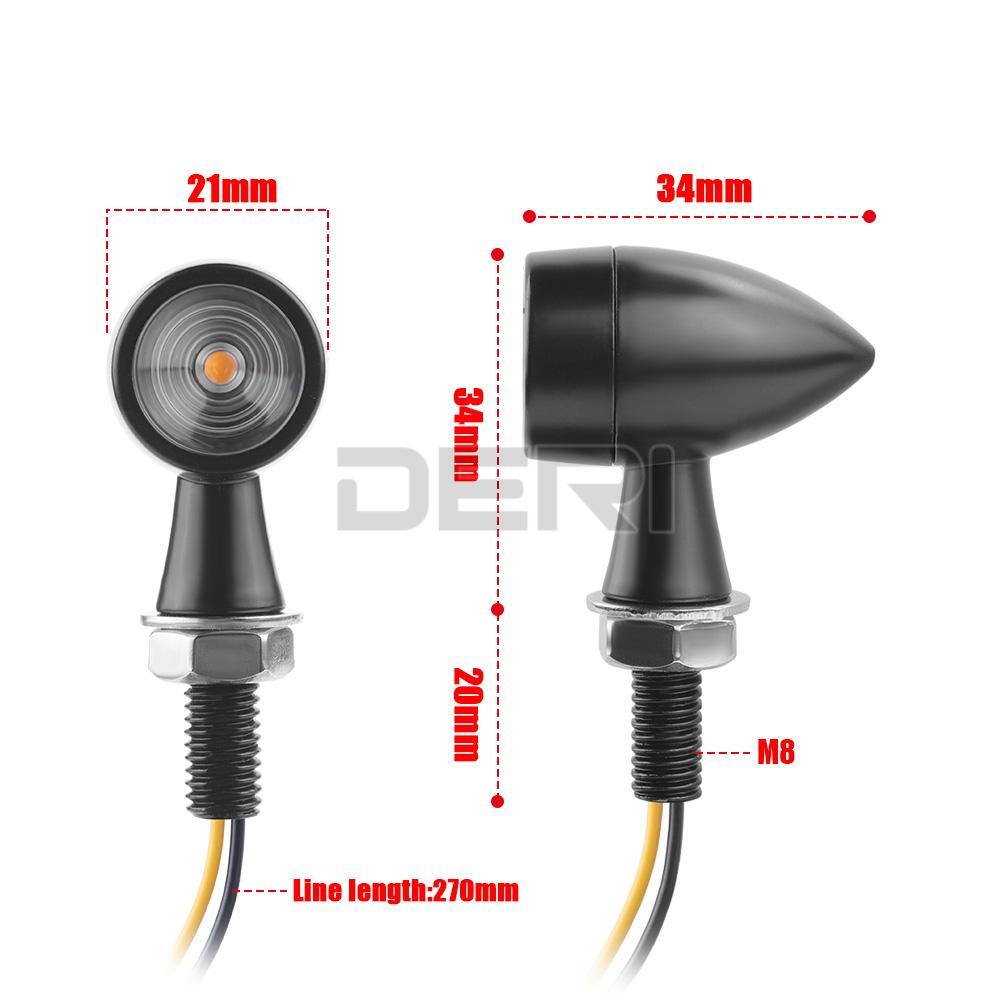 Mini Motorcycle LED Turn Signals Blinker Light Indicator Amber Lamp Universal US