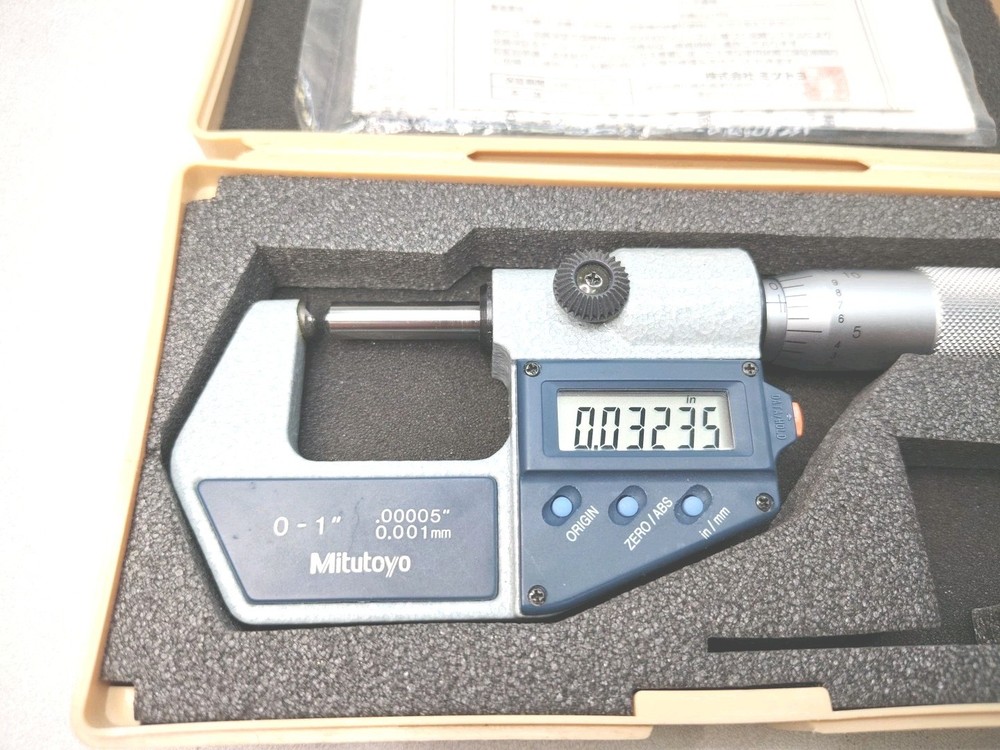 Very Nice 0-1" Mitutoyo Spherical Face Digital Micrometer Super Clean!