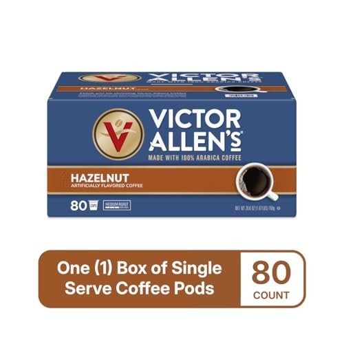 Victor Allen's Coffee Hazelnut Flavored, Medium Roast, 80 Count, Single Serve