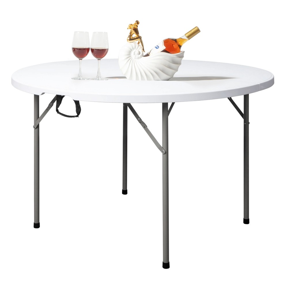 48inch Round Folding Table Outdoor Folding Utility Table White