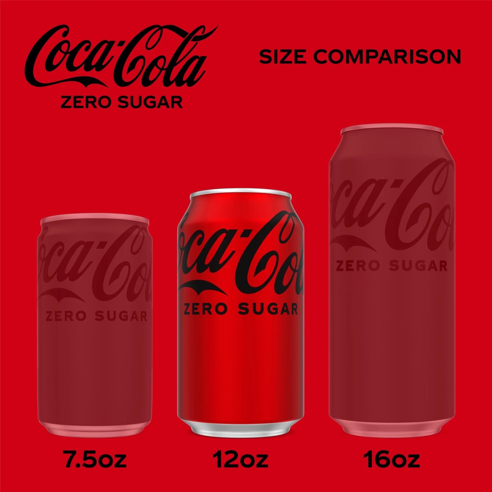 Coca Cola Zero Sugar Soda Pop Cans fl oz Pack