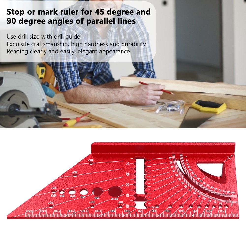 3D Mitre Angle Measuring Tool Square Size Measure Ruler Multifunctional