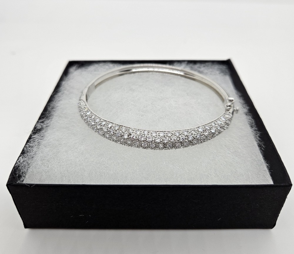 Sterling Silver Pave Setting Bangle bracelet