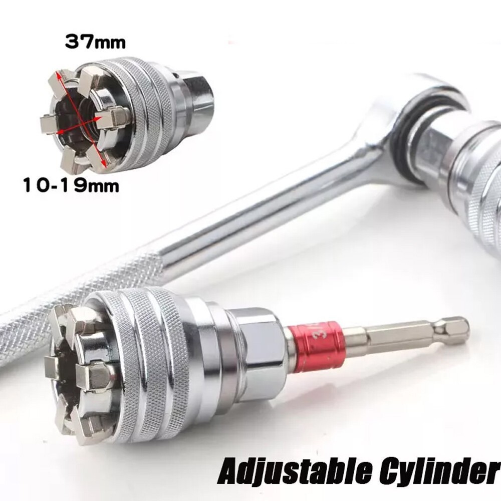Universal Adapter Sleeve Adjustable Head Socket Spanner Torque Wrench Ratchet