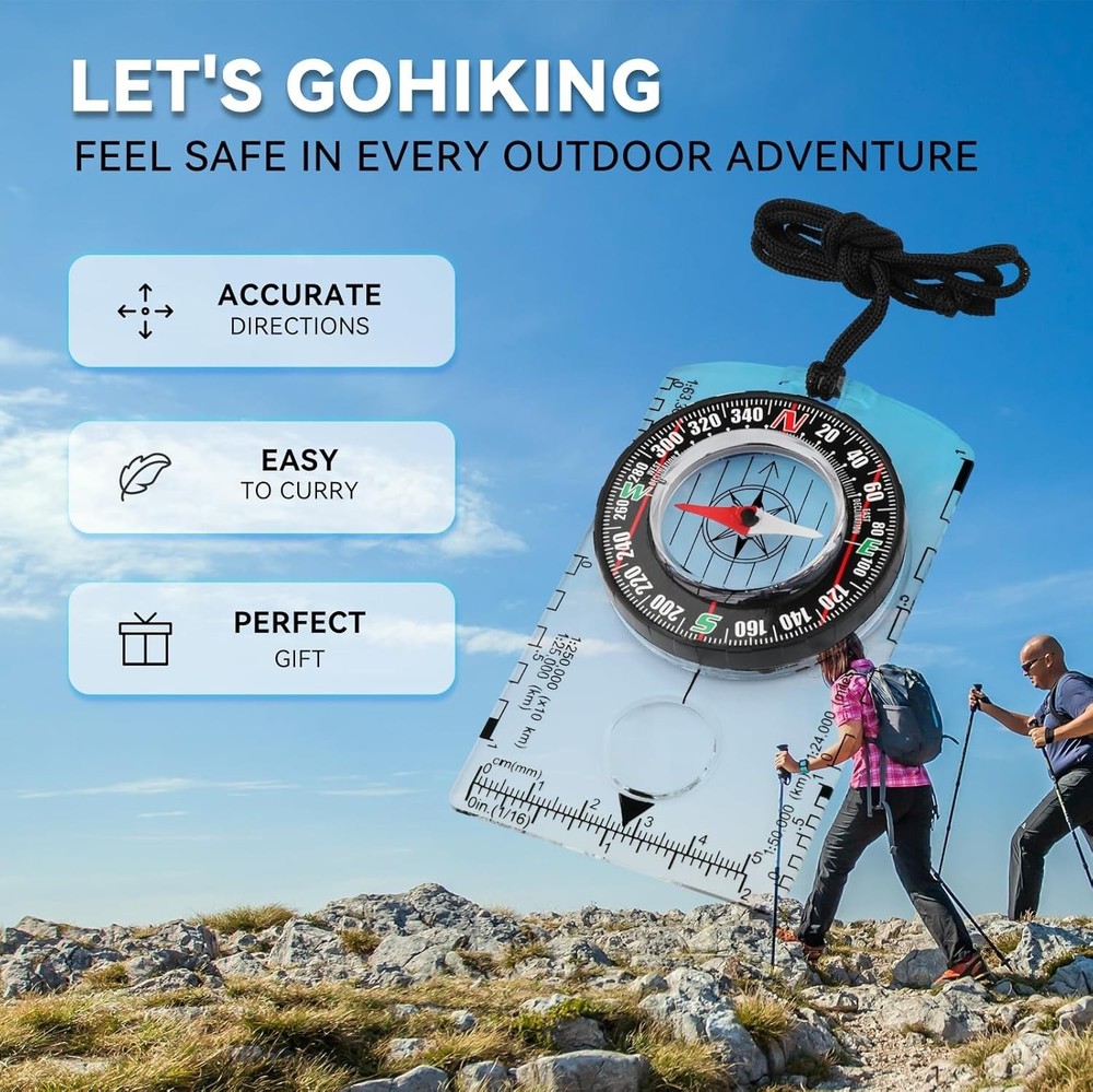 Durable Kids Hiking Compass with Magnetic Navigation - Backpacking Essential