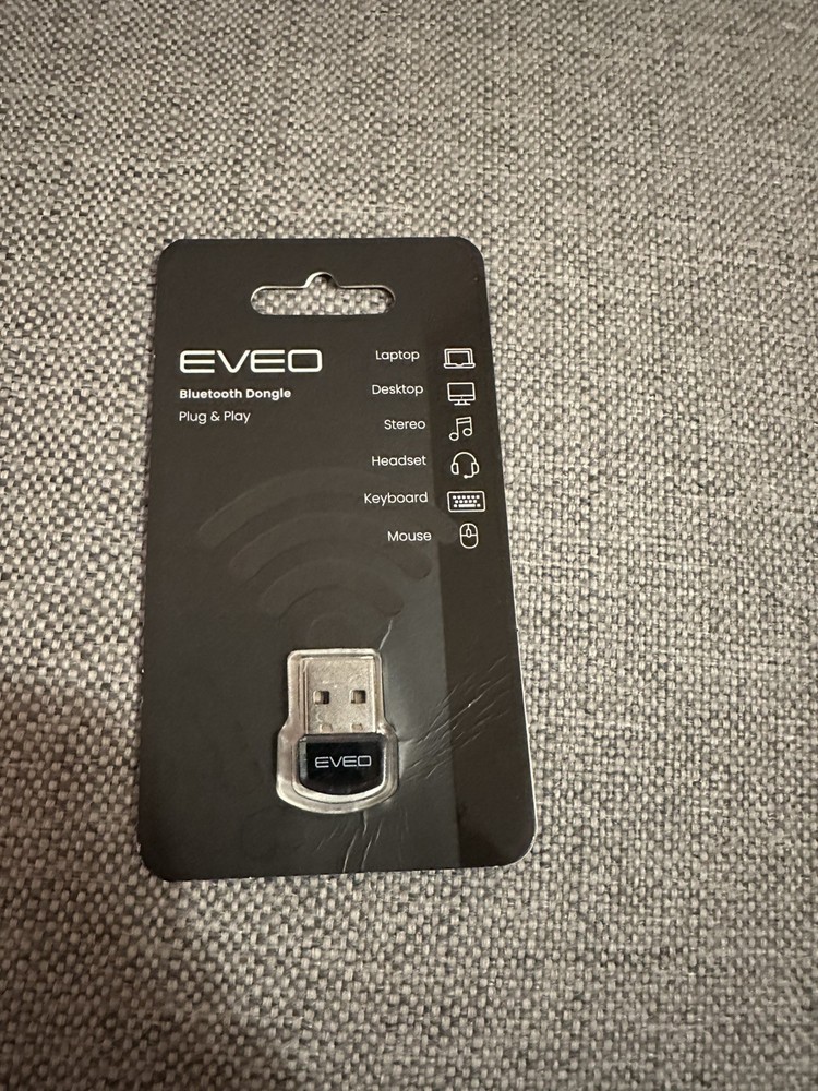 EVEO Bluetooth 5.0 Dongle Adapter for Windows PC Stereo Headset Keyboard Mouse