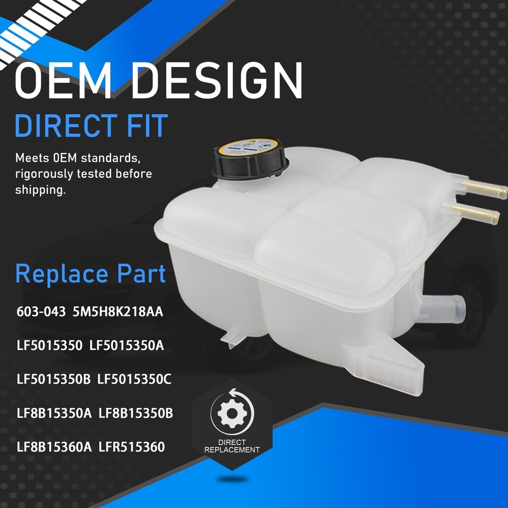 Front Engine Coolant Reservoir Tank with Cap Compatible with 2004-2013 Mazda ...