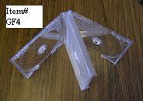 1 24MM MULTI-4 QUAD CD DVD CASES WITH CLEAR TRAY GF4 FREE SHIPPING