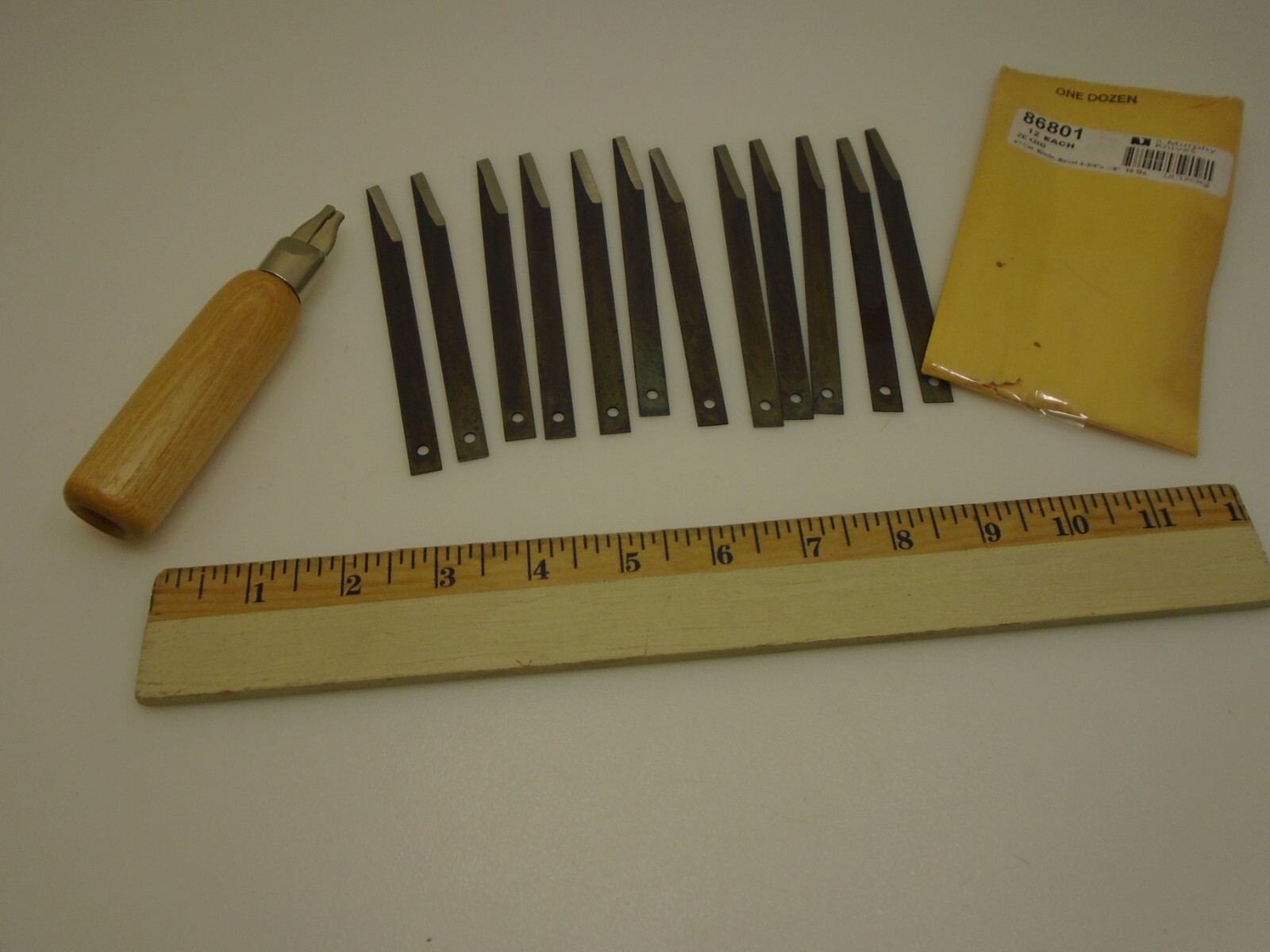 R Murphy Extension Blades (12) Bevel 2EXBB 4 3/4" x 3/8 inch 18ga 86801 & Handle