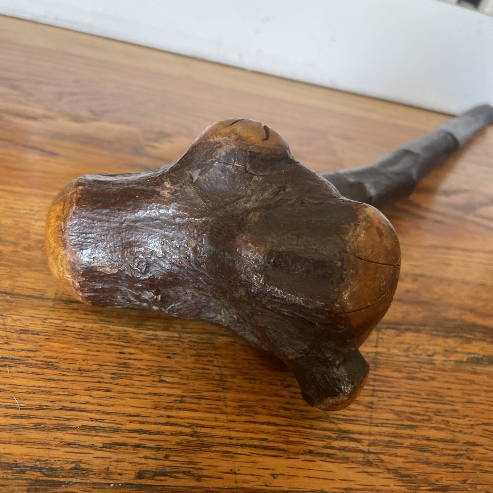 Native American Indian Burl Wood War Club Antique Rare 19” Artifact Weapon