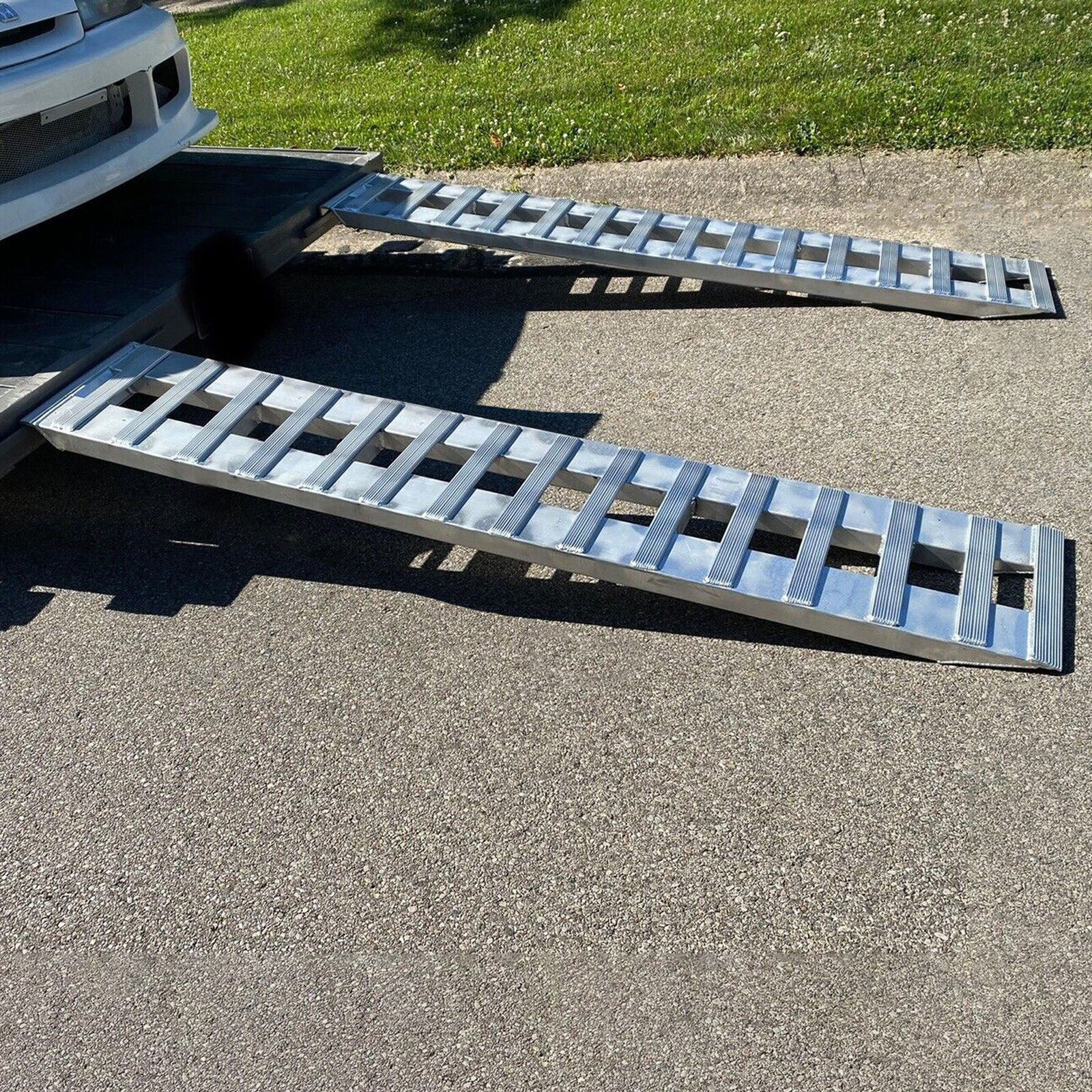 Pair Of 80" X 15" Aluminum 6000 LBS Truck Car Auto Trailer Ramps Hook End Knife