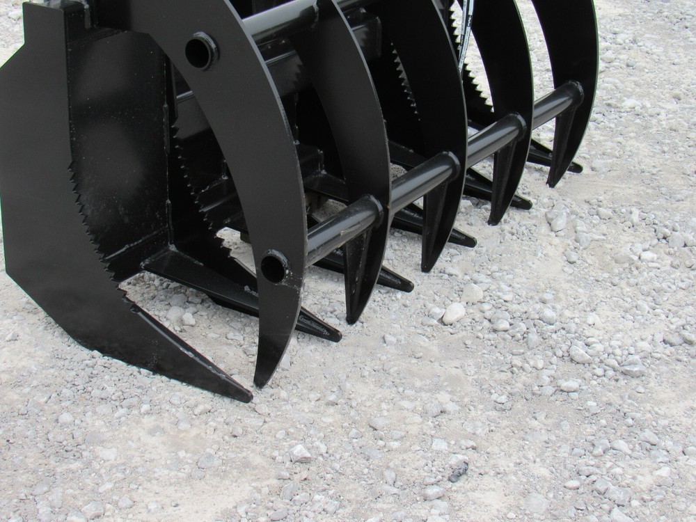 60" Brush Root Rake Clam Grapple Attachment Fits Skid Steer Tractor Quick Attach