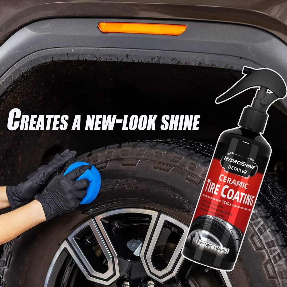 Hydroshine Ceramic Tire Coating Spray Long Lasting Shine Rubber Plastic