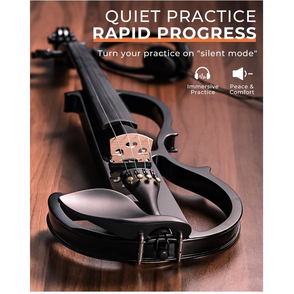 Metallic Electric Violin Solid Maple Body Ebony Fittings