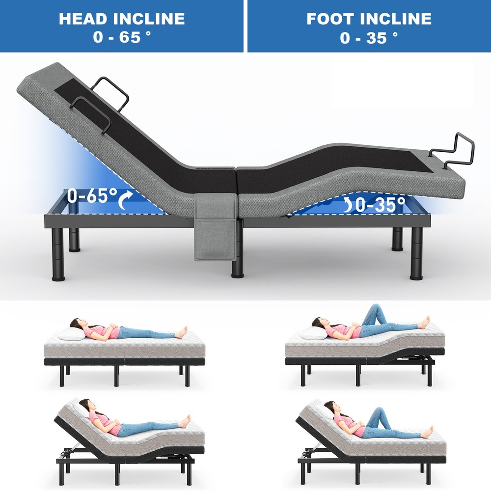 Used Adjustable Bed Frame Zero Gravity Powered Base w/ Massage Remote Twin XL