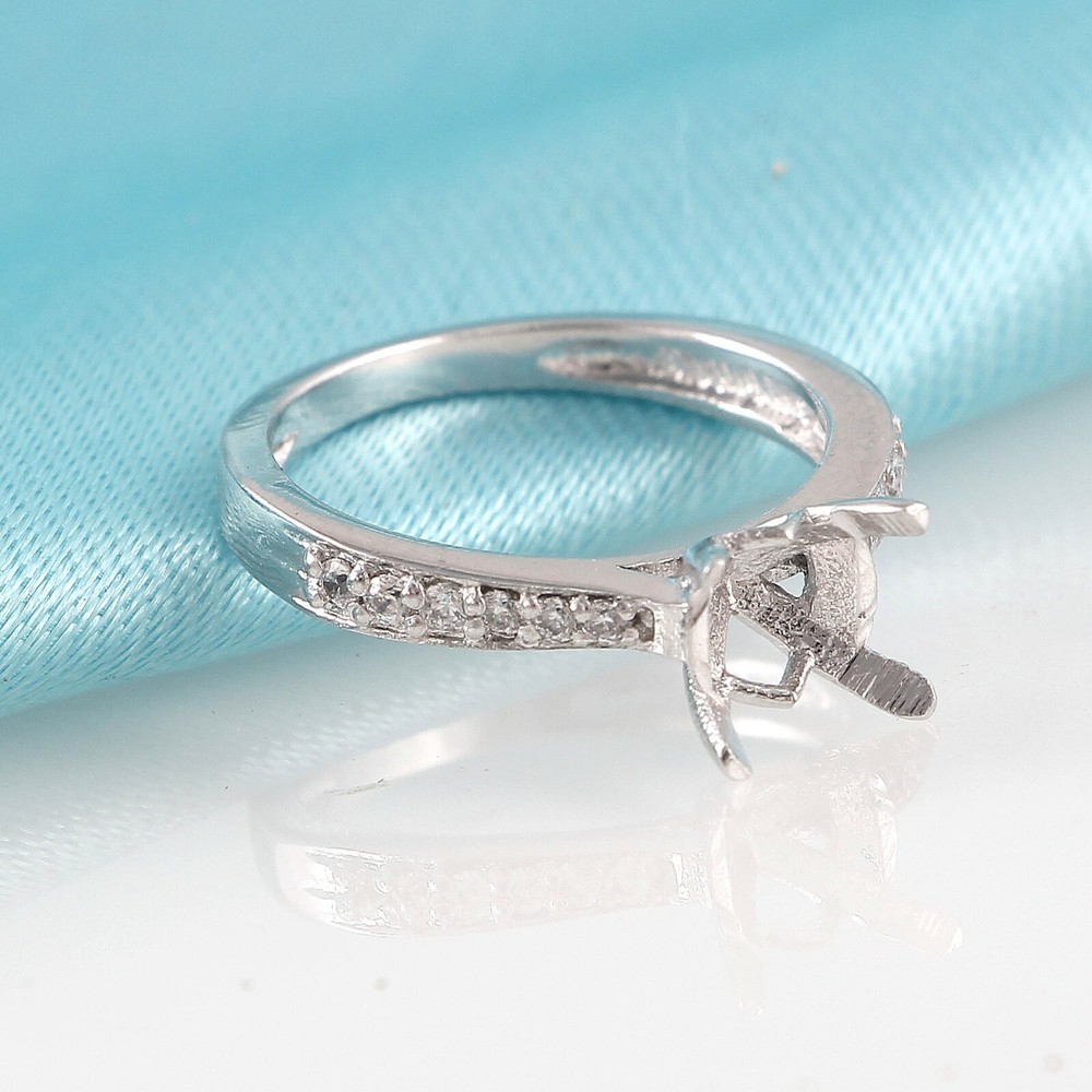 Semi Mount Ring Stone Setting Size 5X5 MM Round Shape 925 Sterling Silver Ring