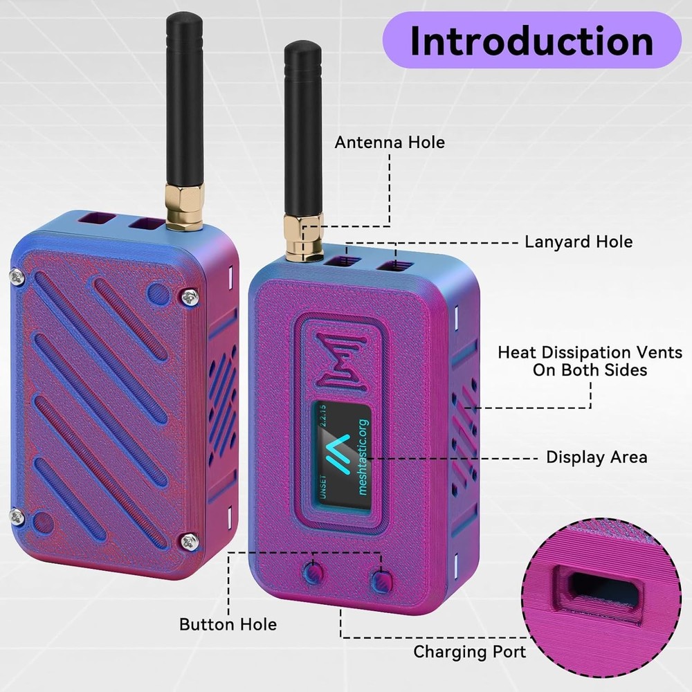 LoRa 32 V4 GPS ESP32 OLED Dev-Board WiFi + Case+ Battery+Antenna for Meshtastic