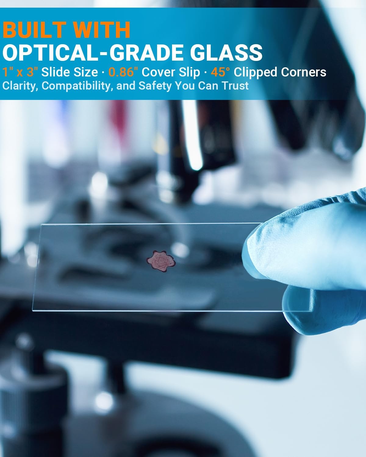 Microscope Slides and Covers Kit – 50 Blank Pre-Cleaned Glass 4 inches, Clear