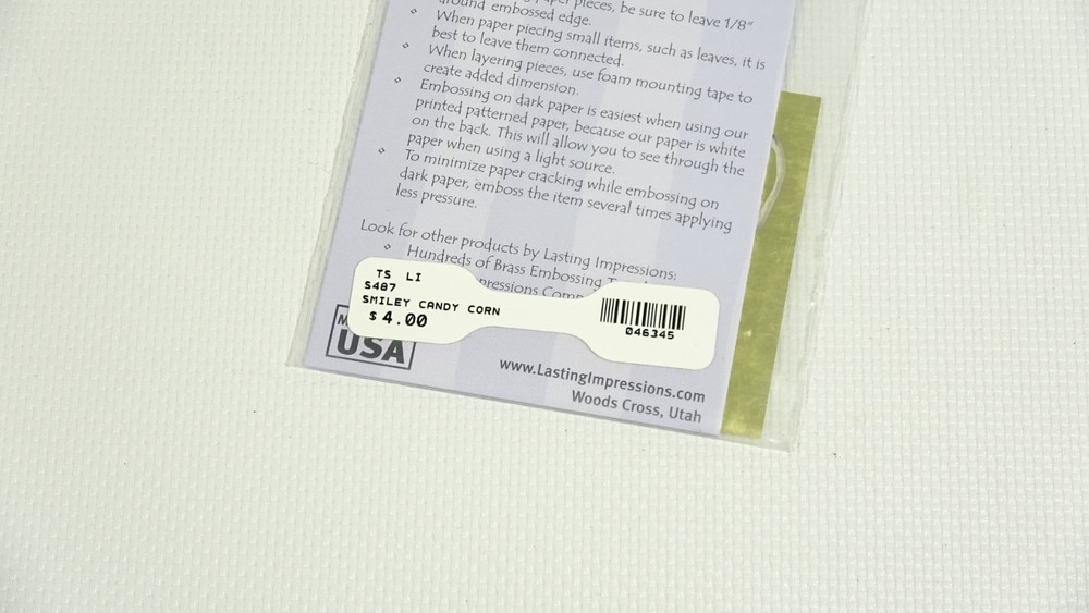 Smiley Candy Corn Lasting Impressions Embossing Template S487 - 2003