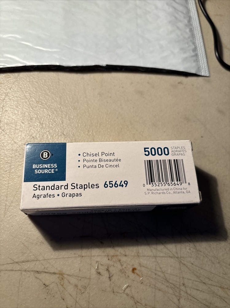 Business Source Standard Staples Chisel Point 210 Strip 5000/BX SR 65649