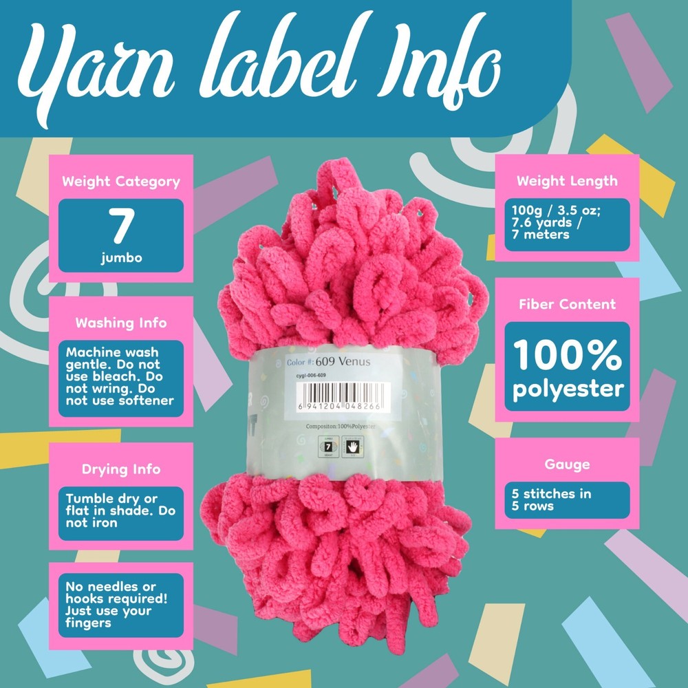 JubileeYarn Fun Finger Gradient Loops Yarn - Jumbo Polyester