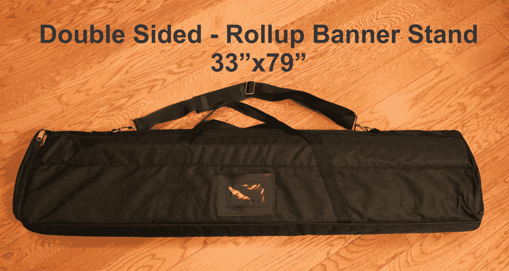 Double (2-side) Retractable Roll Up Banner Stand (Display), 33" x 79''
