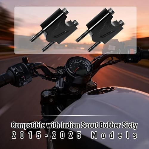 2" Handlebar Risers Compatible with Indian Scout Bobber Sixty 2015-2026 Models