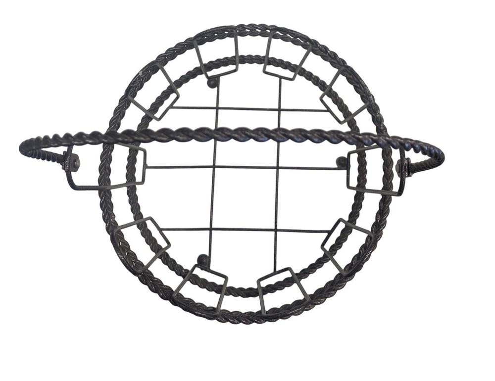 Rustic Twisted Metal Wire Basket With Handle For Storage Or Decor
