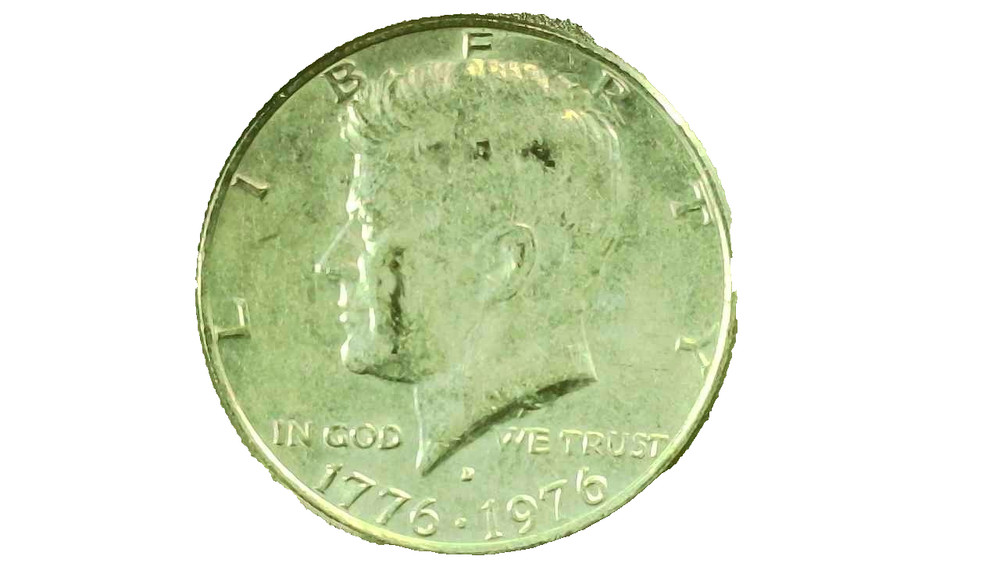 1976D Kennedy Half Dollar Error - Filled Mint Mark "D" - #244